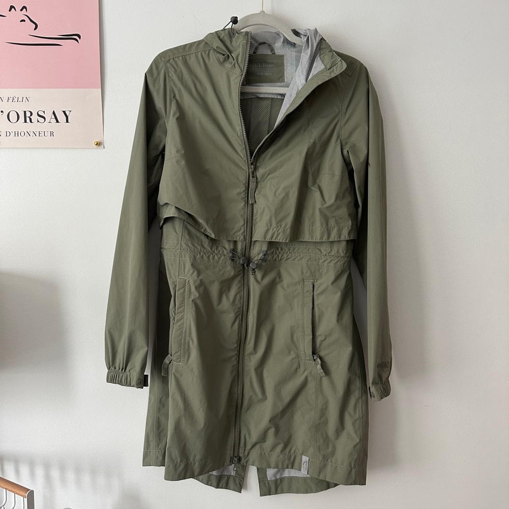 L.L. Bean XXS green raincoat